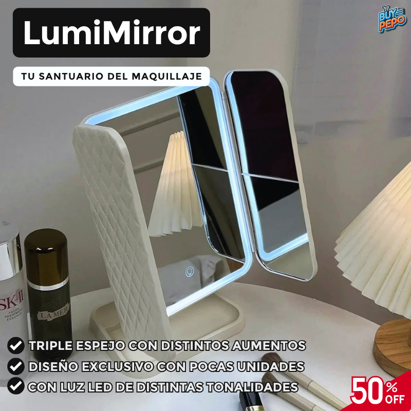 LumiMirror™ - Triple Espejo LED Para Maquillaje